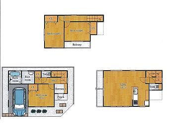 Floor plan. 32,800,000 yen, 3LDK, Land area 57.55 sq m , Building area 95.21 sq m   ☆ Counter Kitchen ☆ All room storage Yes