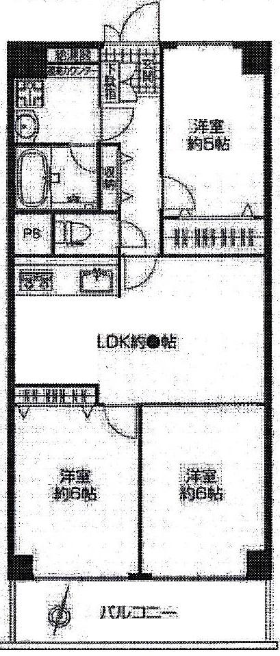 Floor plan. 3LDK, Price 20,990,000 yen, Footprint 61.6 sq m , Balcony area 7.84 sq m