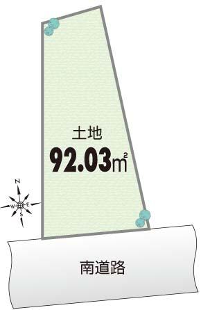 Compartment figure. Land price 29.5 million yen, Land area 92 sq m compartment view