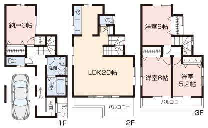 Building plan example (floor plan). Building plan example: Building price 14 million yen (4LDK)