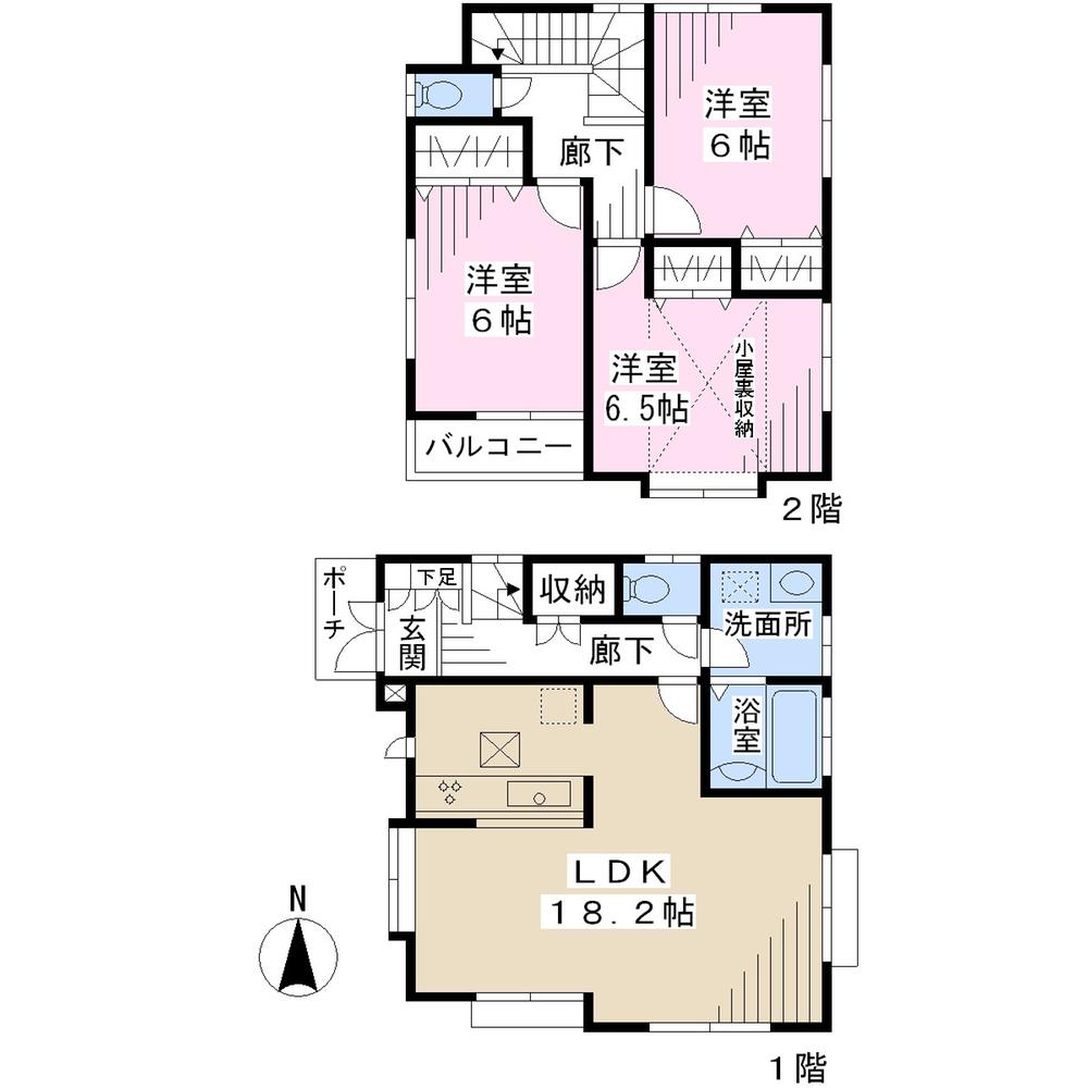 Floor plan. 28,200,000 yen, 3LDK, Land area 102.82 sq m , Building area 89.22 sq m