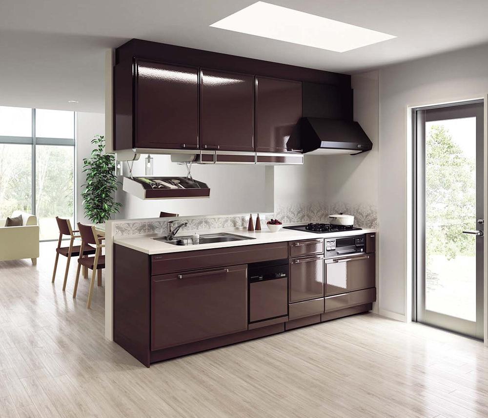 Same specifications photo (kitchen). (Image) easy-to-use system Kitchen. It is face-to-face kitchen where you can enjoy the cuisine while the conversation. Stocks such as the rich color of the kitchen panel. 