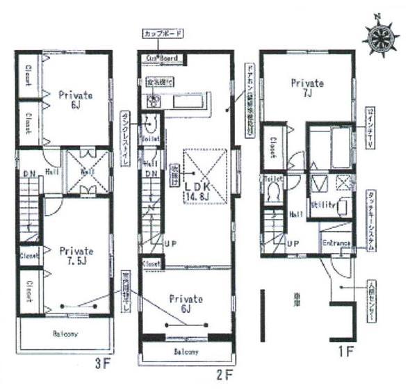 Floor plan. 39,500,000 yen, 4LDK, Land area 70 sq m , Building area 115.36 sq m