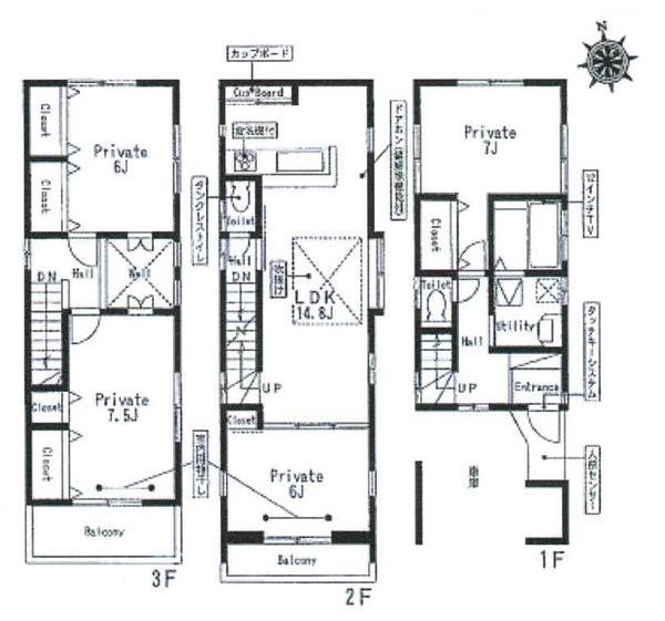 Floor plan. 39,500,000 yen, 4LDK, Land area 70 sq m , Building area 115.36 sq m