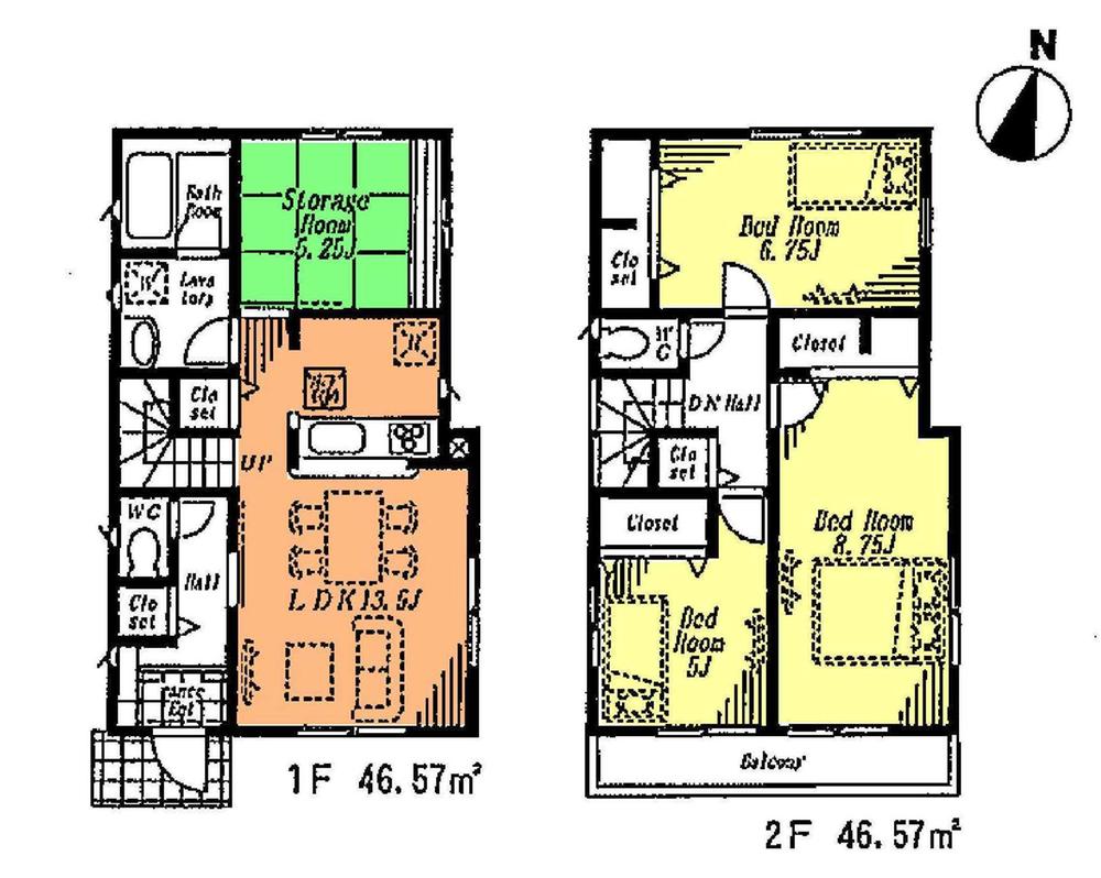 Floor plan. Price 36,800,000 yen, 4LDK, Land area 101.9 sq m , Building area 93.14 sq m