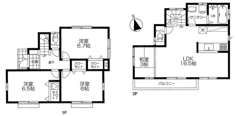Floor plan. (1 Building), Price 42,800,000 yen, 4LDK, Land area 100.05 sq m , Building area 87.77 sq m