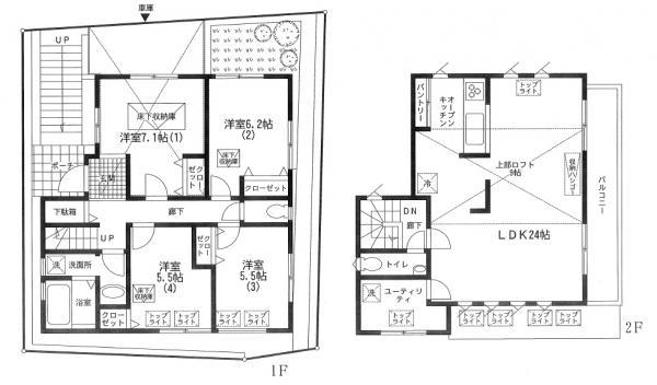 Floor plan. 43,800,000 yen, 4LDK+S, Land area 106.56 sq m , Building area 126.42 sq m