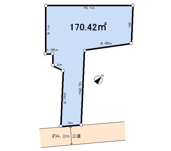 Compartment figure. Land price 30,800,000 yen, Land area 170.42 sq m