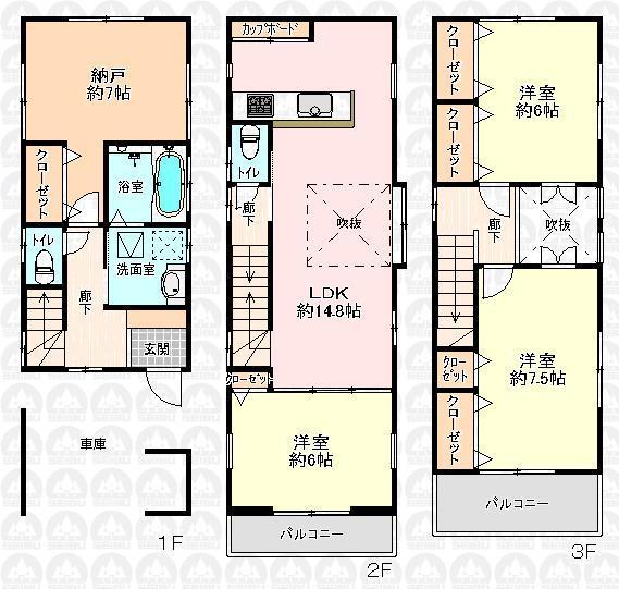 Floor plan. 39,652,000 yen, 3LDK + S (storeroom), Land area 70 sq m , Building area 115.36 sq m floor plan