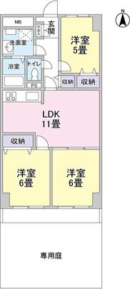Floor plan. 3LDK type