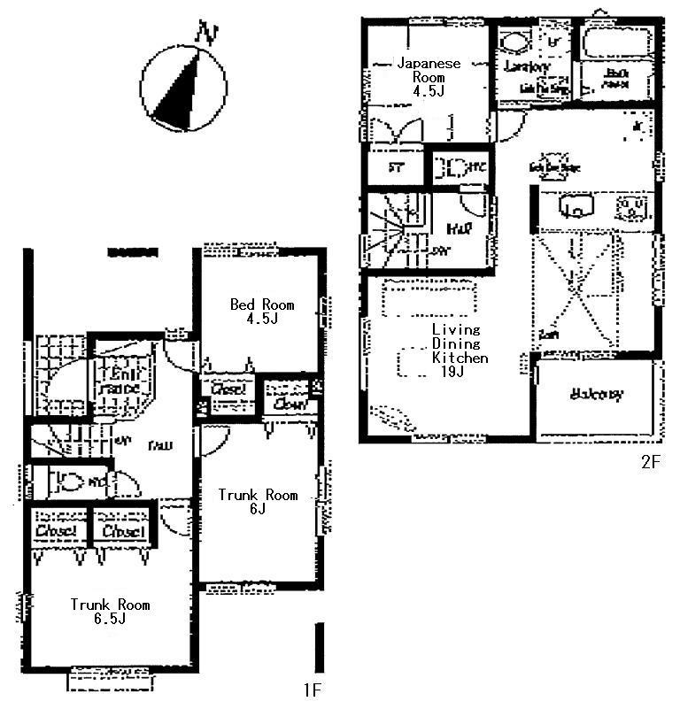Floor plan. (1 Building), Price 46,800,000 yen, 4LDK, Land area 100.05 sq m , Building area 94.77 sq m