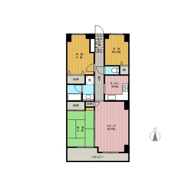 Floor plan. 3LDK, Price 18.9 million yen, Occupied area 70.16 sq m , Balcony area 8.8 sq m