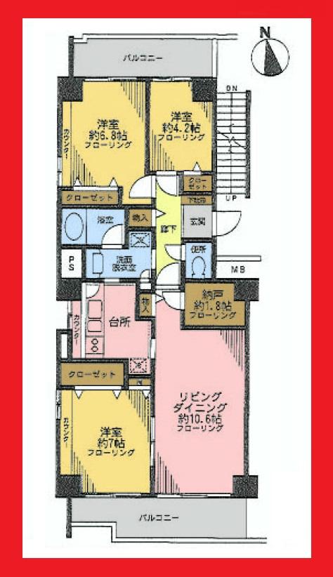 Floor plan. 3LDK + S (storeroom), Price 38,800,000 yen, Occupied area 79.54 sq m , Per day per balcony area 15.46 sq m top floor ・ Good view! !