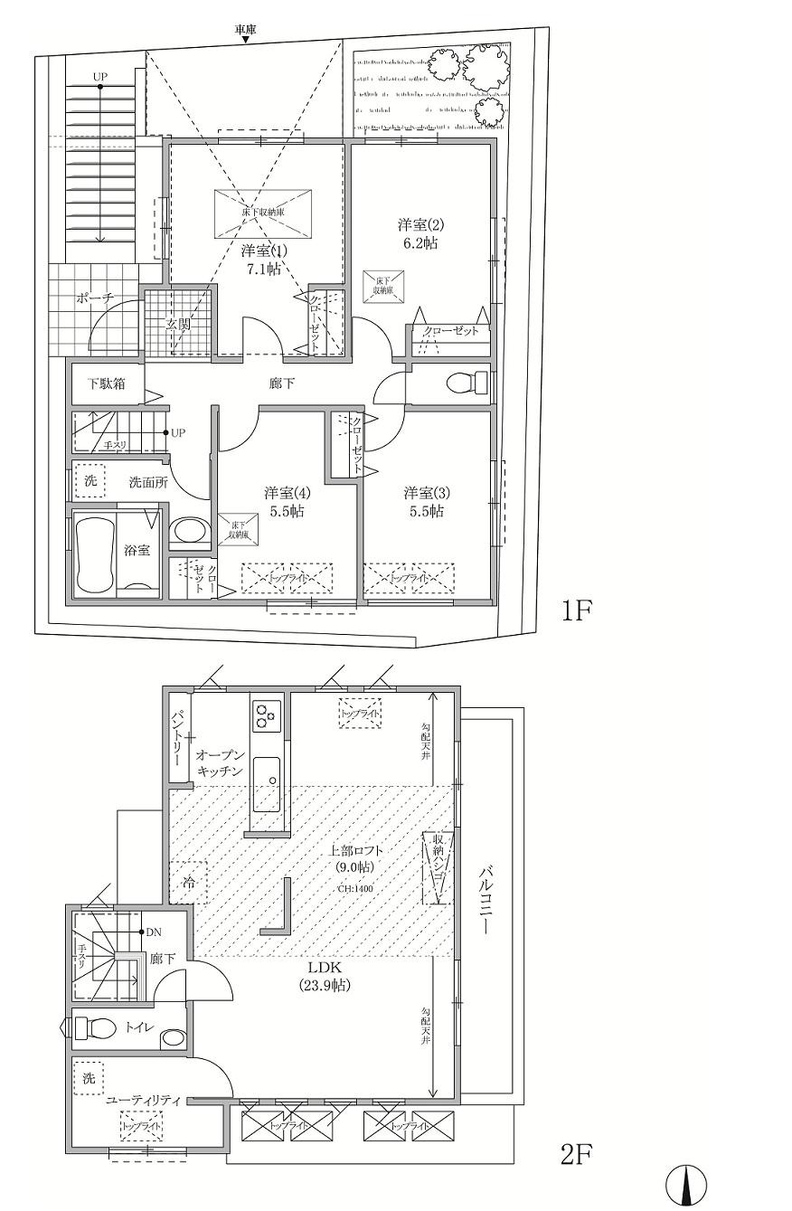 Floor plan. 43,800,000 yen, 4LDK + S (storeroom), Land area 106.56 sq m , Building area 126.42 sq m