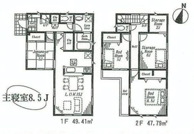 Floor plan. (7 Building), Price 42,800,000 yen, 4LDK, Land area 100.09 sq m , Building area 97.2 sq m