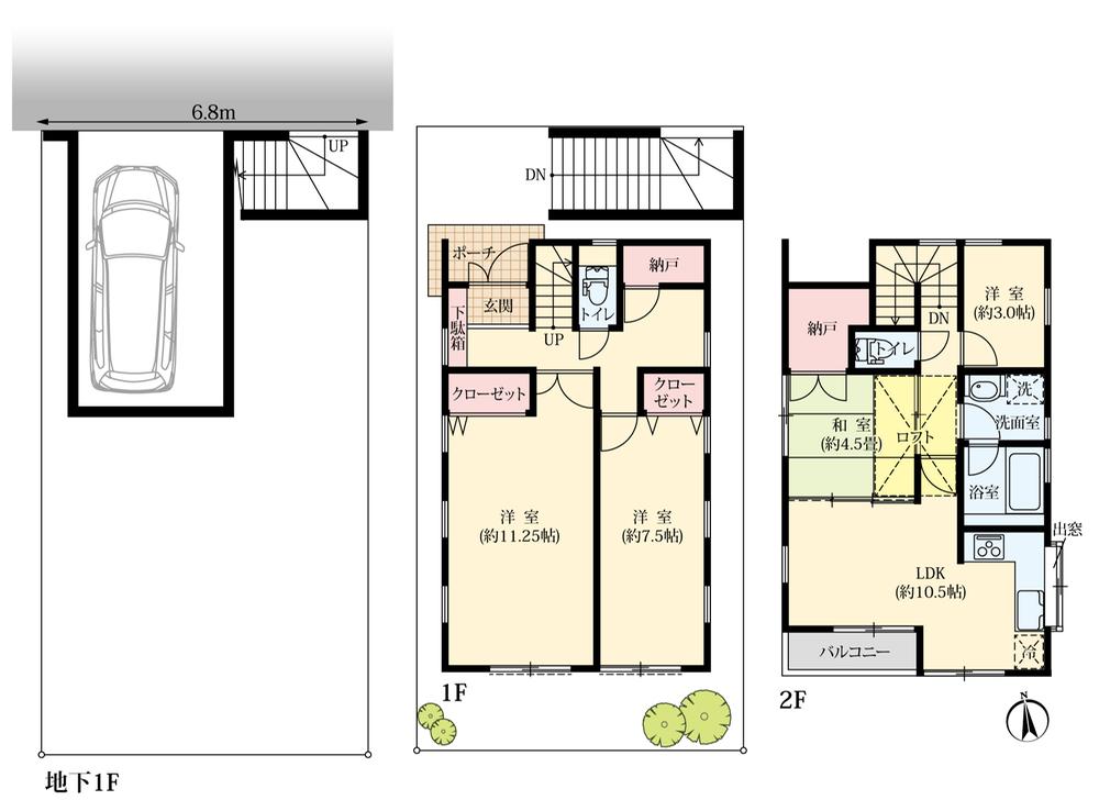Floor plan. 39,800,000 yen, 4LDK + S (storeroom), Land area 89 sq m , Building area 113.24 sq m