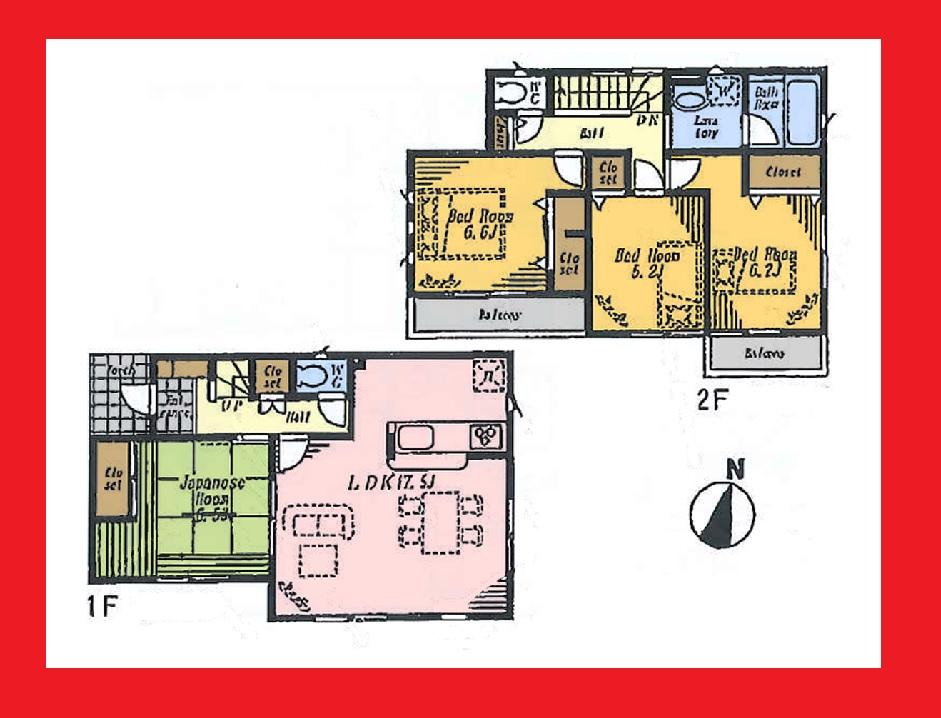 Floor plan. (5 Building), Price 40,800,000 yen, 4LDK+S, Land area 100.1 sq m , Building area 97.59 sq m