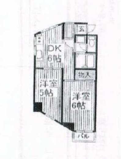 Floor plan. 2DK, Price 12 million yen, Occupied area 39.67 sq m , Balcony area 4 sq m