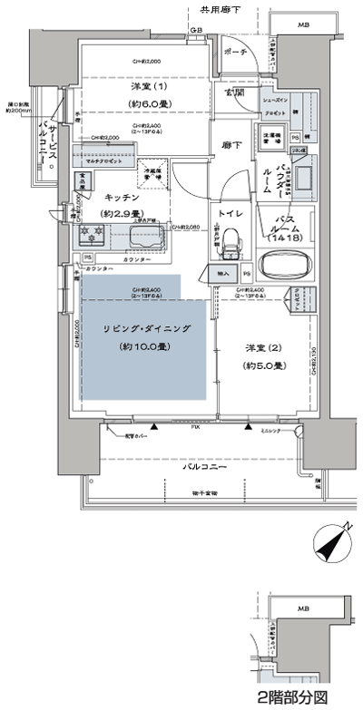 Floor: 2LD ・ K + SIC (shoes closet), the occupied area: 54.42 sq m, Price: 29,800,000 yen, now on sale