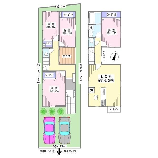 Floor plan. 45,800,000 yen, 4LDK, Land area 125.69 sq m , Building area 107.26 sq m