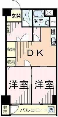 Floor plan. 2DK, Price 7.2 million yen, Occupied area 40.34 sq m