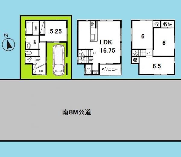 Floor plan. 34,800,000 yen, 4LDK, Land area 60 sq m , Building area 104.33 sq m