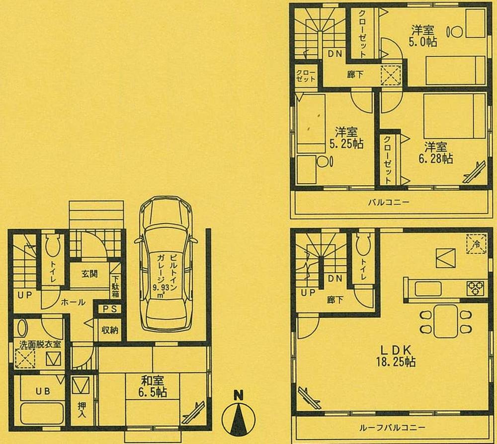 Floor plan. 34,800,000 yen, 4LDK, Land area 87.13 sq m , Building area 114.26 sq m