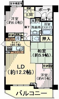 Floor plan. 3LDK, Price 26,800,000 yen, Occupied area 70.06 sq m , Balcony area 10.55 sq m