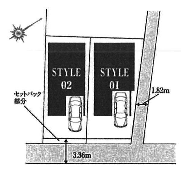 Compartment figure. 39,800,000 yen, 3LDK + S (storeroom), Land area 73.96 sq m , Built-in garage to protect the important car from the building area 120.06 sq m wind and rain