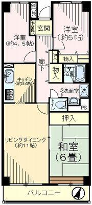 Floor plan. 3LDK, Price 19,800,000 yen, Occupied area 75.05 sq m , Balcony area 7.44 sq m