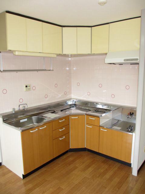 Kitchen. L-shaped kitchen is a new article