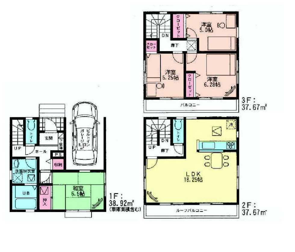 Floor plan. 33,800,000 yen, 4LDK, Land area 87.13 sq m , Building area 114.26 sq m   ☆ 4LDK ☆ 