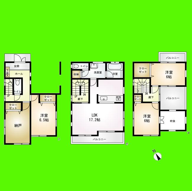 Floor plan. Price 42 million yen, 3LDK+S, Land area 100.1 sq m , Building area 110.54 sq m
