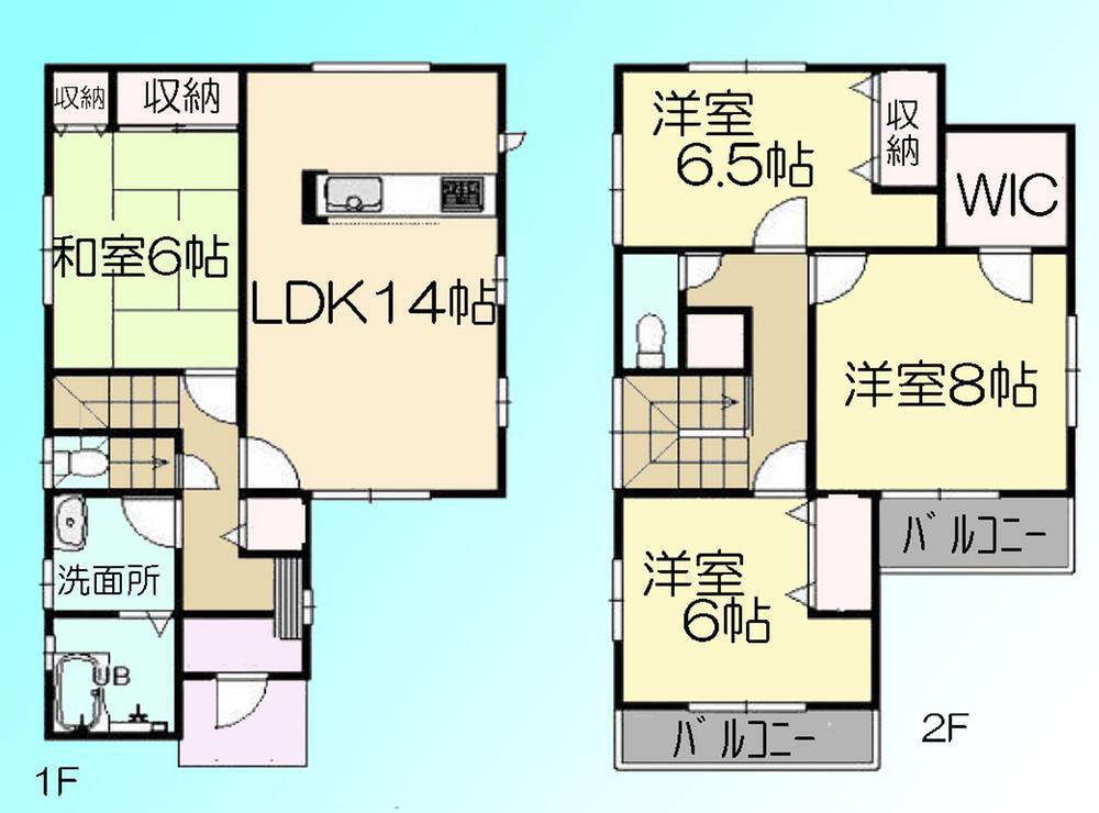 Floor plan. 39,800,000 yen, 4LDK, Land area 90.09 sq m , Building area 102.68 sq m