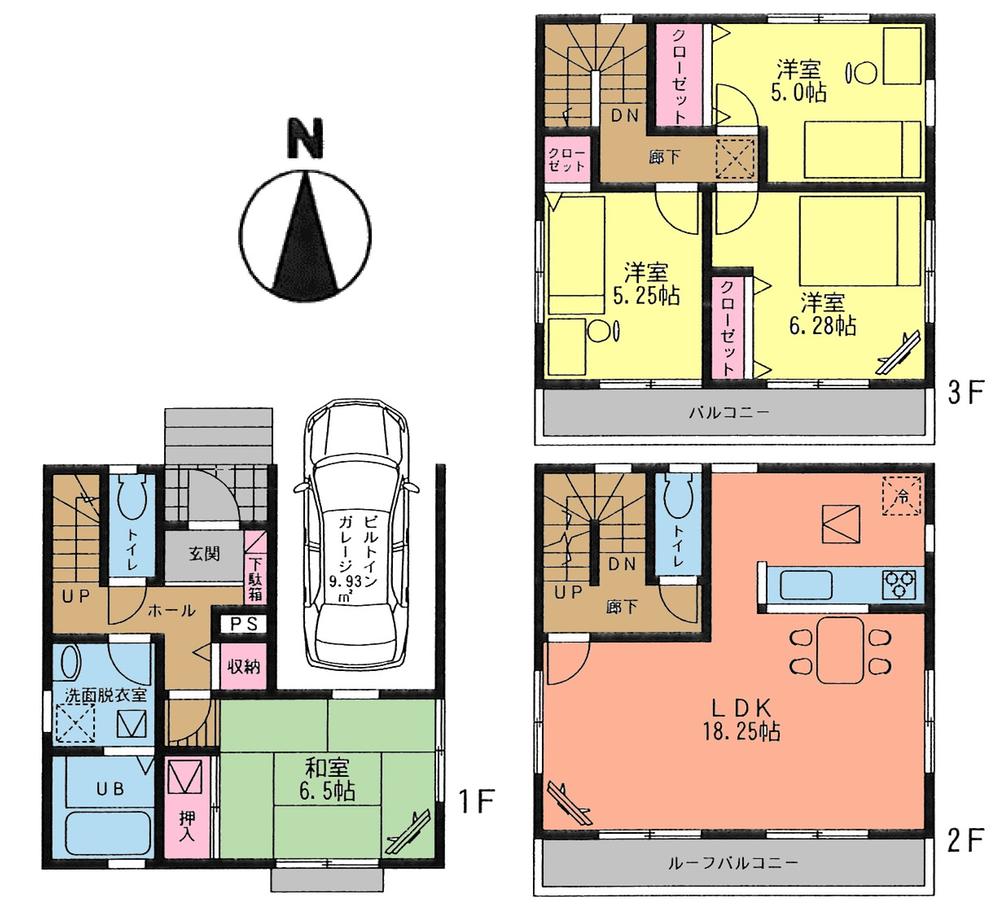 Floor plan. 33,800,000 yen, 4LDK, Land area 87.13 sq m , Building area 114.26 sq m