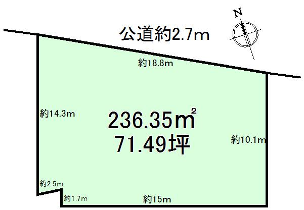 Compartment figure. Land price 23,900,000 yen, Land area 236.35 sq m