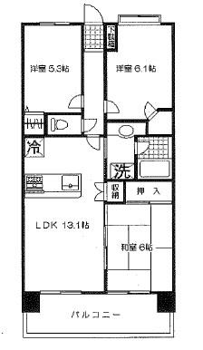 Floor plan. 3LDK, Price 16.8 million yen, Footprint 66.6 sq m , Balcony area 12 sq m floor plan