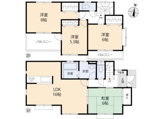 Floor plan. 25,800,000 yen, 4LDK, Land area 172.79 sq m , Building area 96.46 sq m floor plan