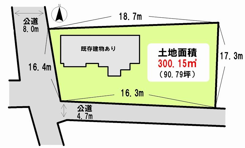 Compartment figure. Land price 32,800,000 yen, Land area 300.15 sq m