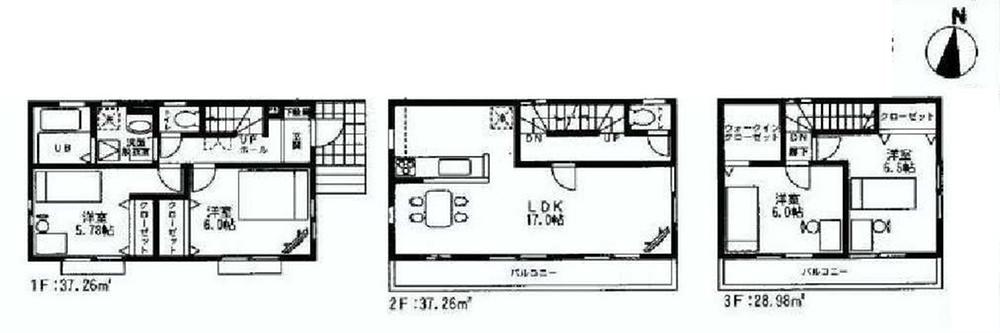 Floor plan. 25,800,000 yen, 4LDK, Land area 85.1 sq m , Building area 103.5 sq m