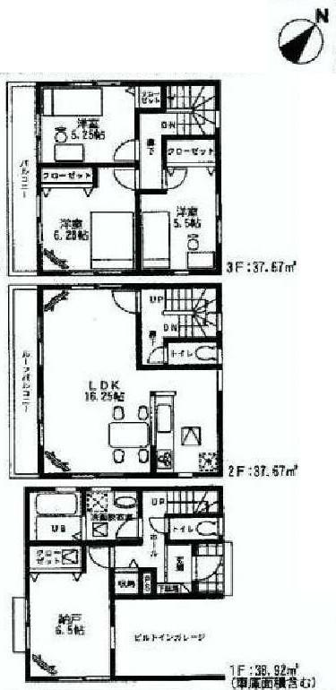 Floor plan. 24.5 million yen, 3LDK + S (storeroom), Land area 75.01 sq m , Building area 114.26 sq m