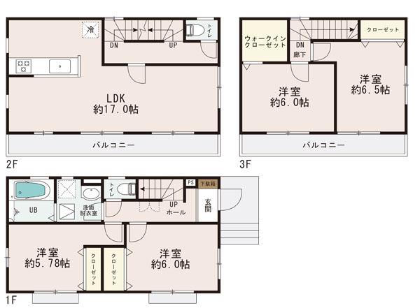 Floor plan. (1 Building), Price 25,800,000 yen, 4LDK, Land area 85.1 sq m , Building area 103.5 sq m