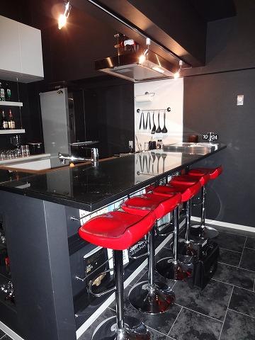 Kitchen. Stylish kitchen with a bar counter