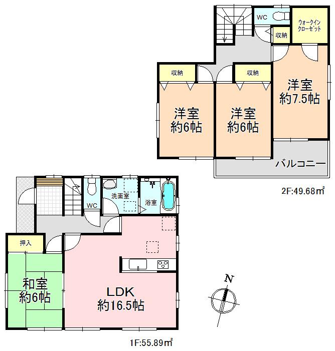 Floor plan. 31,800,000 yen, 4LDK+S, Land area 102.77 sq m , Building area 105.57 sq m