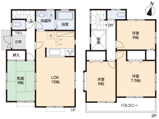 Floor plan. 25,800,000 yen, 4LDK, Land area 143.8 sq m , Building area 96.05 sq m floor plan