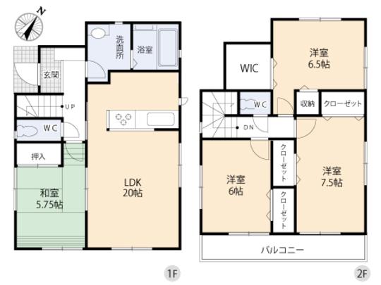 Floor plan. 22,800,000 yen, 4LDK, Land area 121.24 sq m , Building area 98.94 sq m floor plan