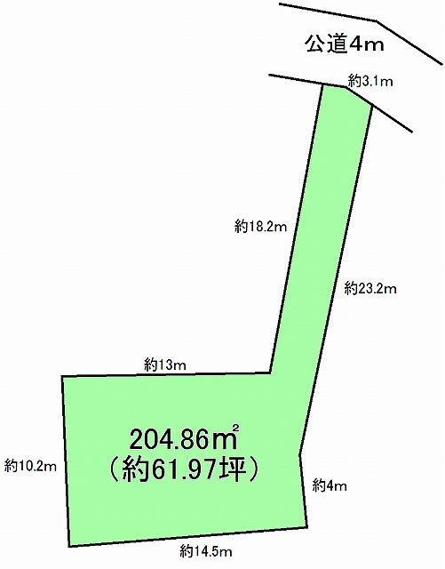 Compartment figure. Land price 16.8 million yen, Land area 204.86 sq m