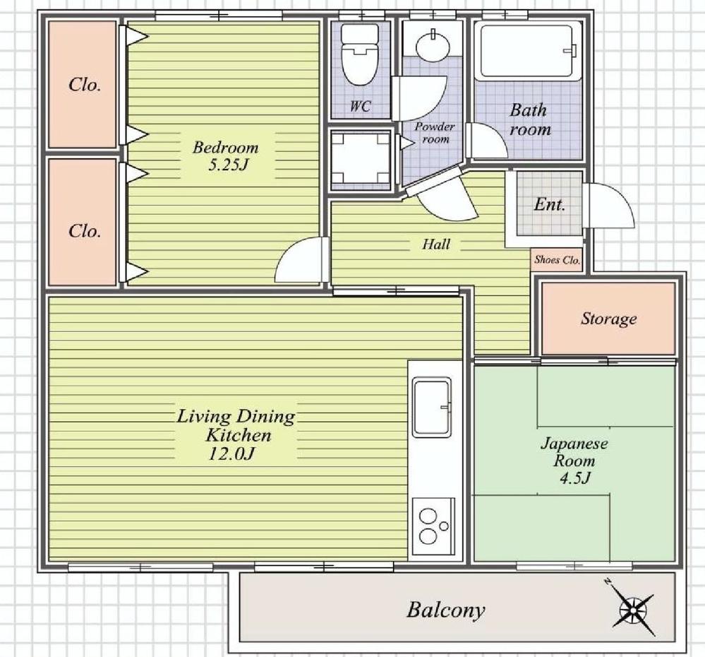 Floor plan. 2LDK, Price 7.9 million yen, Occupied area 48.65 sq m , Balcony area 6 sq m