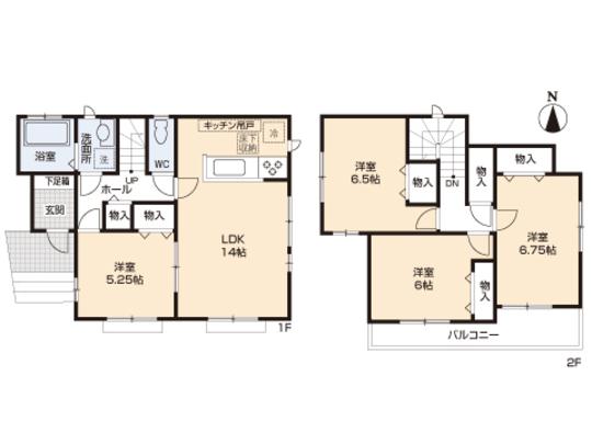 Floor plan. 23.8 million yen, 4LDK, Land area 101.25 sq m , Building area 92.33 sq m floor plan
