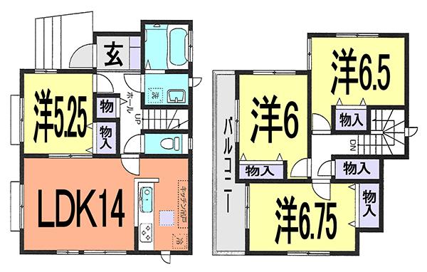 Floor plan. 23.8 million yen, 4LDK, Land area 101.25 sq m , Building area 92.33 sq m
